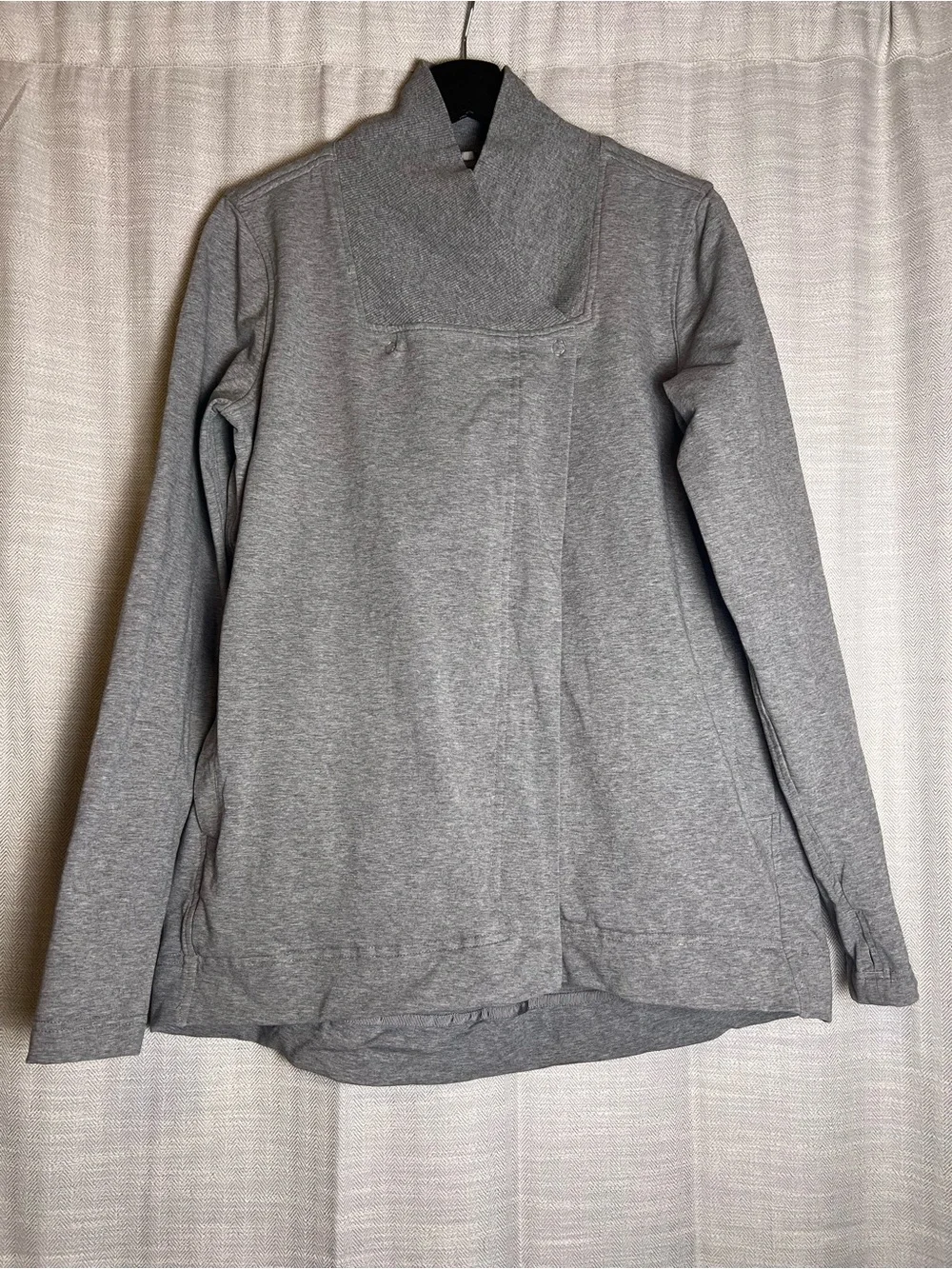 Lululemon Belle Wrap Jacket Heathered Medium Grey French Terry Size 8